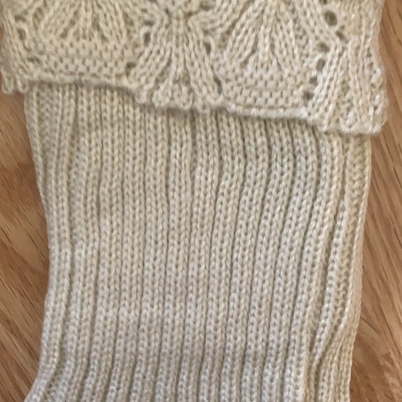 Knit leg warmers/boot cuffs-Cream - Picture 3 of 6